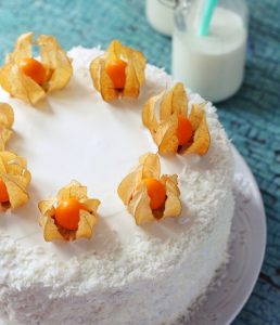 Gooseberry Milk Cake with Cream Cheese Frosting