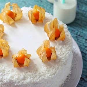 Gooseberry Milk Cake with Cream Cheese Frosting